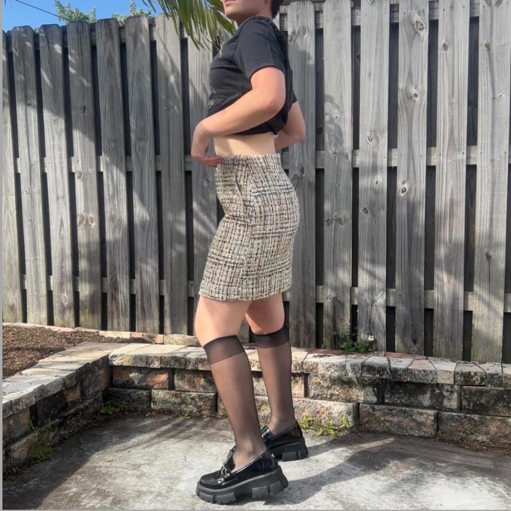 Loft Metallic Thread Gold Skirt